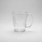 Pack 6 Tazas De Vidrio Para Té Y Café Con Asa 250ml Labrado - Imagen 4