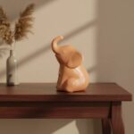 Elefante Decorativo Estatuilla En Cerámica Pintada 6x10.5cm Naranja - Imagen 2