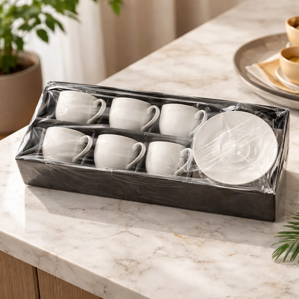 D_NQ_NP_2X_630363-MLU111559981801_052026-F Pack 6 Tazas Con Plato De Cerámica Para Té Y Café Con Asa - Imagen 1