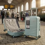 Valija Extra Resistente Ultraliviana Carry On 20 Pulgadas celeste - Imagen 3