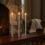 Pack De 4 Velas Torneadas Grande 30cm Metalizadas Candelabro