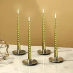 Pack De 4 Velas Torneadas Grande 30cm Dorada Metalizadas Candelabro - Imagen 2