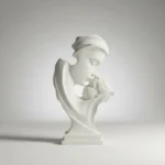 Escultura Estatua Adorno Cerámica Mama E Hijo Mujer Y Niño Blanco - Imagen 2