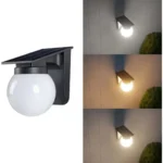 Lampara Aplique Pared Luz Led Exterior Panel Solar 3 Luces
