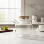 Tetera De Vidrio Con Tapa De Madera Filtro De Resorte 1.5L