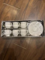 Pack 6 Tazas Con Plato De Cerámica Para Té Y Café Con Asa - Imagen 4