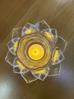Porta Vela Decorativa De Vidrio Flor De Loto - Imagen 5