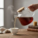 Tetera De Vidrio Con Tapa De Madera Filtro De Resorte 1.5L