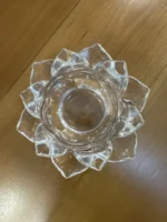 Porta Vela Decorativa De Vidrio Flor De Loto - Imagen 2