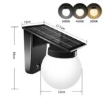 Lampara Aplique Pared Luz Led Exterior Panel Solar 3 Luces - Imagen 5