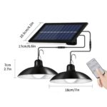 Lampara Solar Colgante Doble Foco + Control Ip67 Exterior - Imagen 2