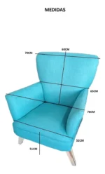 Butaca Clementaine Sillon Tela Lavable Moderno Sofa 2 Años Garantia - Imagen 2