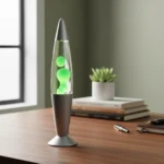 Lámpara Lava Portátil De Mesa Con Dimmer Verde 41cm