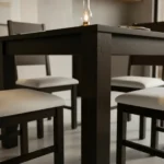 Juego De Comedor Tapizado Minimalista Con Caminero De Vidrio - Imagen 3