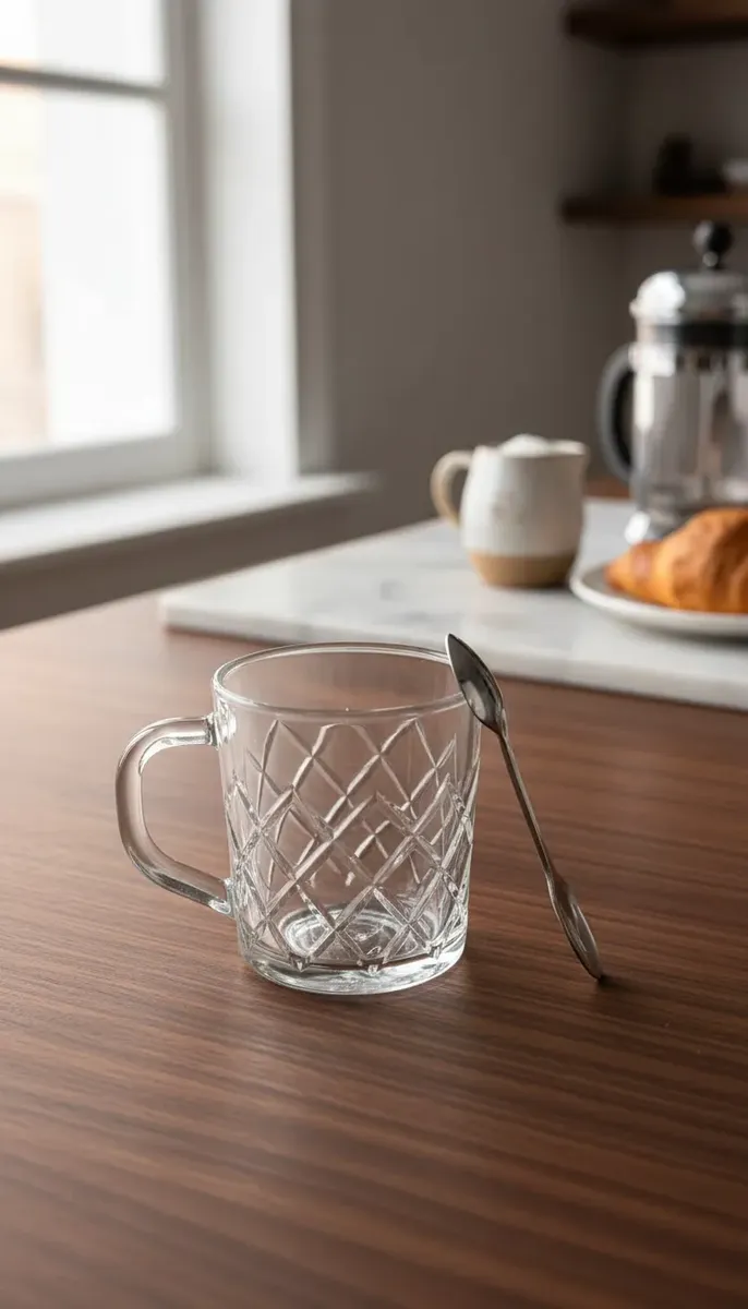 D_NQ_NP_2X_836461-MLA111881848464_062026-F Pack 6 Tazas De Vidrio Para Té Y Café Con Asa 230ml Labrado doble lineas - Imagen 1