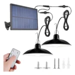 Lampara Solar Colgante Doble Foco + Control Ip67 Exterior - Imagen 4