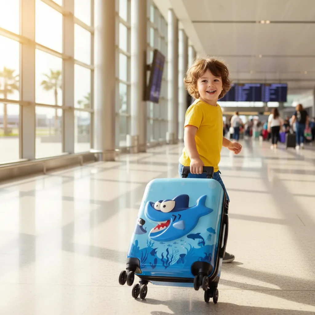 D_NQ_NP_2X_882923-MLA113531016343_062026-F Valija Infantil Carry On 18 Ultraligera Resistente Niño Tiburón - Imagen 1