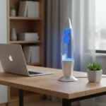 Lámpara Lava Portátil De Mesa Con Dimmer Azul 41cm - Imagen 4