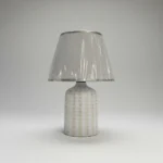 Lámpara Portátil Veladora Mesa De Luz De Cerámica  Gris Y Dorado - Imagen 4