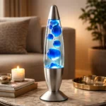 Lámpara Lava Portátil De Mesa Con Dimmer Azul 41cm