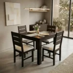 Juego De Comedor Tapizado Minimalista Con Caminero De Vidrio - Imagen 2