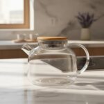 Tetera De Vidrio Con Tapa De Madera Filtro De Resorte 1 L