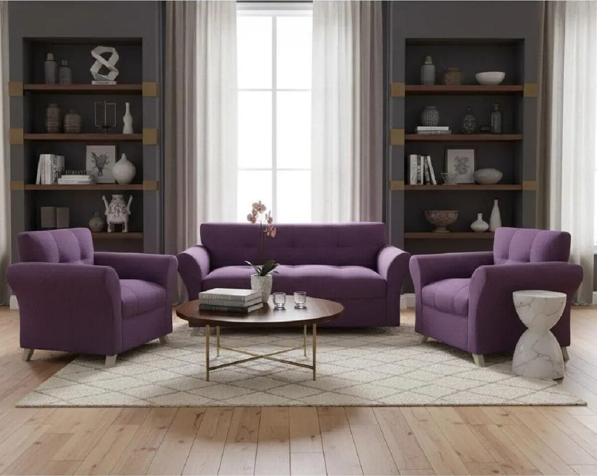 bom4 Juego Living Sillón 4 Cuerpos + 2 Butacas 2años Garantía T&h - Imagen 1