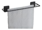 Toallero Doble 45cm Adhesivo Pared Baño Cocina Acero Negro - Imagen 2