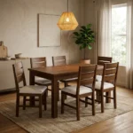 Juego De Comedor Zum Zum 6 Sillas Tela Lavable Madera Maciza - Imagen 2