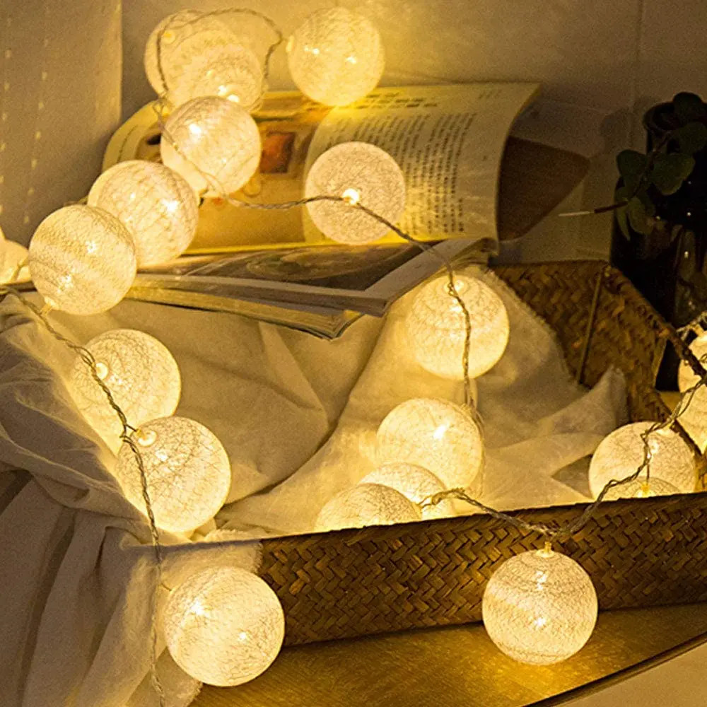 D_NQ_NP_2X_711338-MLU79836280915_102024-F Guirnalda Guia De Esferas De Hilo X20 Luces Led Bolas 3.5cm - Imagen 1
