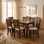 Juego De Comedor Africanas Bajas 6 Sillas Tapizadas Madera - Imagen 2