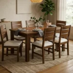 Juego De Comedor Zum Zum 6 Sillas Tela Lavable Madera Maciza