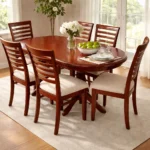 Juego De Comedor Natalia 6 Sillas Tapizadas En Madera Maciza