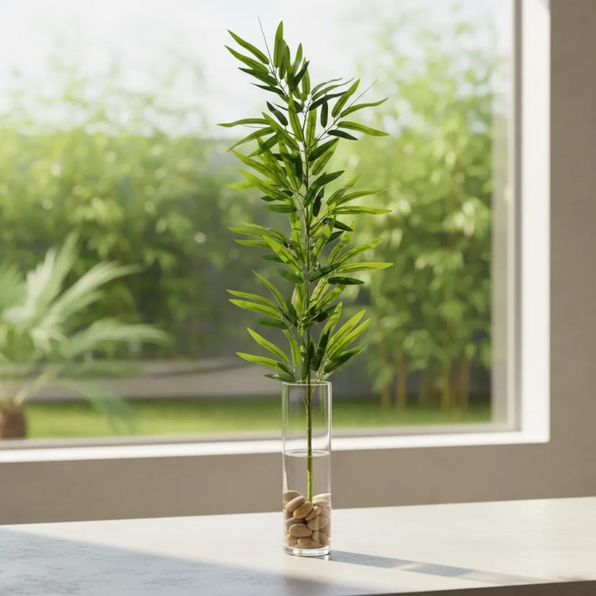 Planta bambu Planta Artificial Vara De Bambú Ramo Decorativo 100cm - Imagen 1