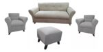 Juego Living Sofa 4 Cuerpos +2 Butacas +isla Garantía 2 Años - Imagen 11
