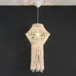 Lampara Colgante Macrame Moderna Diseño Artesanal Tejido E27 - Imagen 3