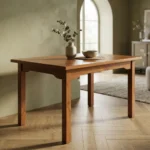 Mesa De Comedor Rectangular Para 4 Resistente Sedosa Madera - Imagen 5