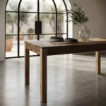 Mesa Minimalista 160cm Comedor Acabado Sedoso Resistente - Imagen 3