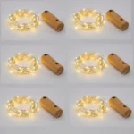 Pack 6 Luces Led Para Botella Tapón Simil Corcho Luciérnagas - Imagen 2
