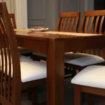 Juego De Comedor Con Caminero Vidrio 6 Sillas Altas Tapizadas - Imagen 2
