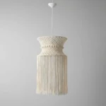 Lampara Colgante Macrame Moderna Diseño Artesanal Tejido E27 - Imagen 4