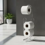Porta Rollos Curvado Papel Higiénico De Pie 3 Rollos Acero Garantía