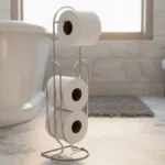 Porta Rollos Curvado Papel Higiénico De Pie 3 Rollos Acero Garantía - Imagen 2