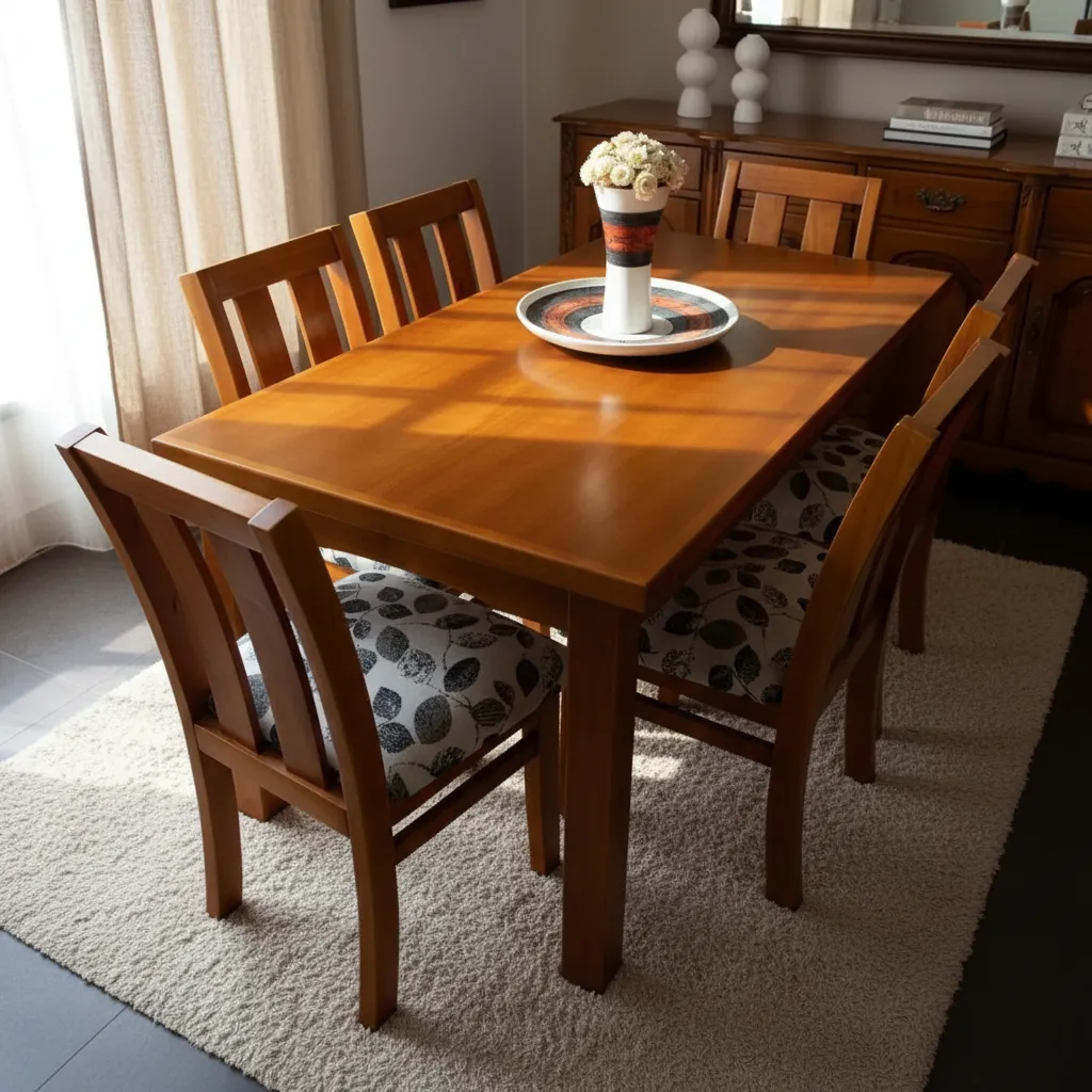 D_NQ_NP_2X_813824-MLA115439502244_082026-F Juego De Comedor Rectangular Madera Pino 6 Sillas Tapizadas- modelo pino otro 6 sillas - Imagen 1