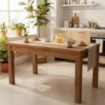 Mesa Minimalista 160cm Comedor Acabado Sedoso Resistente - Imagen 2