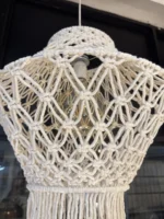 Lampara Colgante Macrame Moderna Diseño Artesanal Tejido E27 - Imagen 4