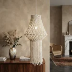 Lampara Colgante Macrame Moderna Diseño Artesanal Tejido E27
