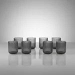 Vaso De Vidrio Corto X 6 Unidades Diseños Modernos Premium - Imagen 2