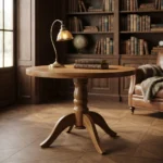 Mesa De Comedor Redonda Pie De Gallo Resistente Madera - Imagen 4