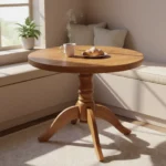 Mesa De Comedor Redonda Pie De Gallo Resistente Madera
